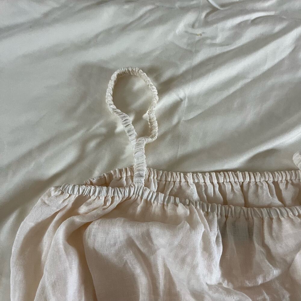 Faithfull the Brand White Cut Out 100% Linen Mini Dress Wmns XL Minimalist - Picture 3 of 8